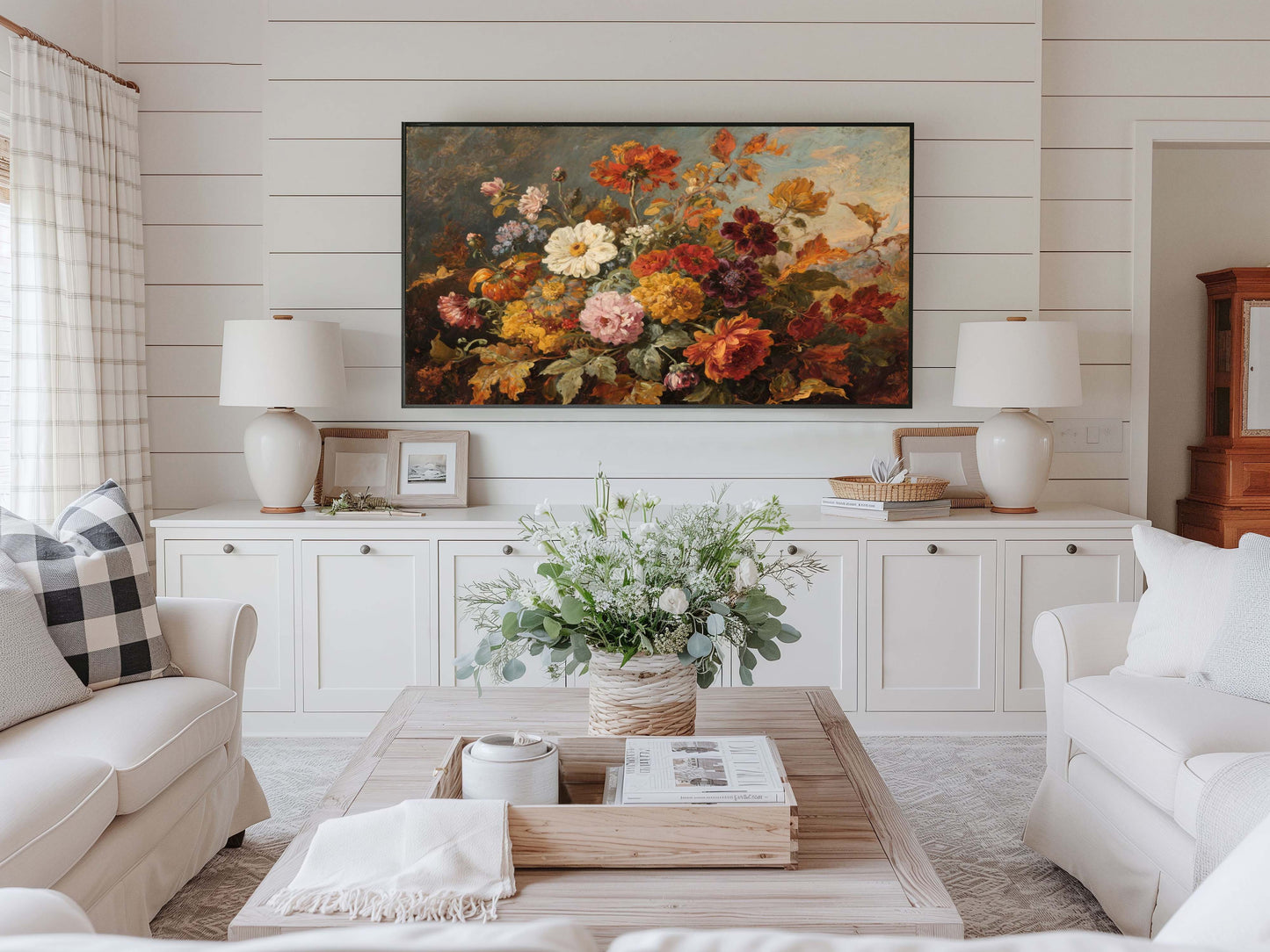 Moody Fall Flowers TV Art