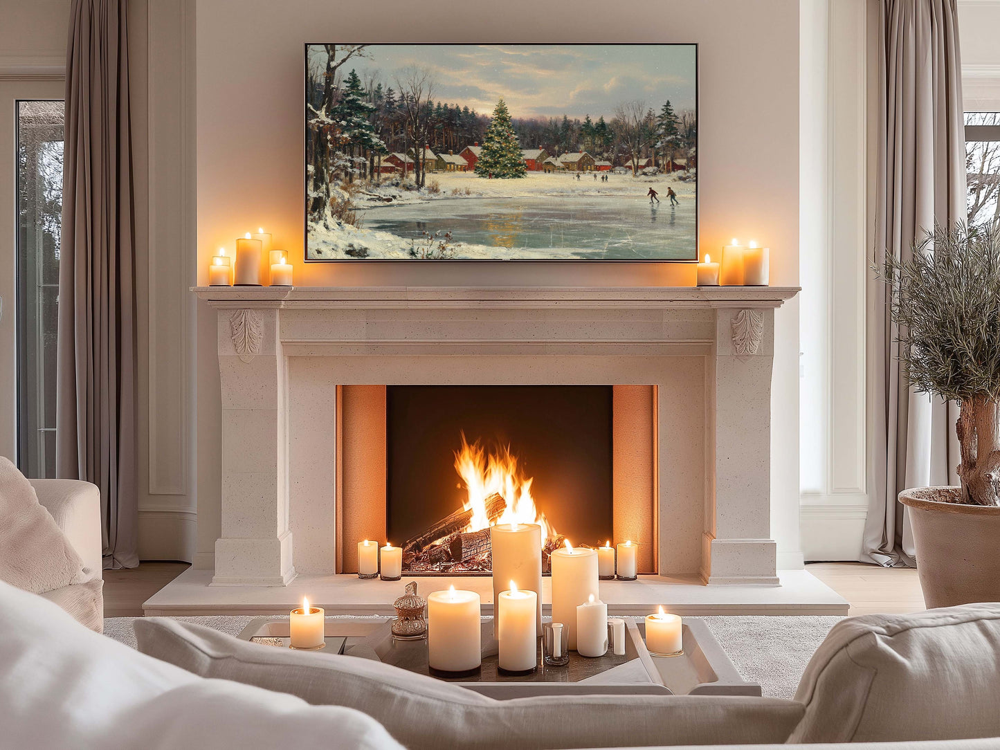 Skating at the Village TV Art