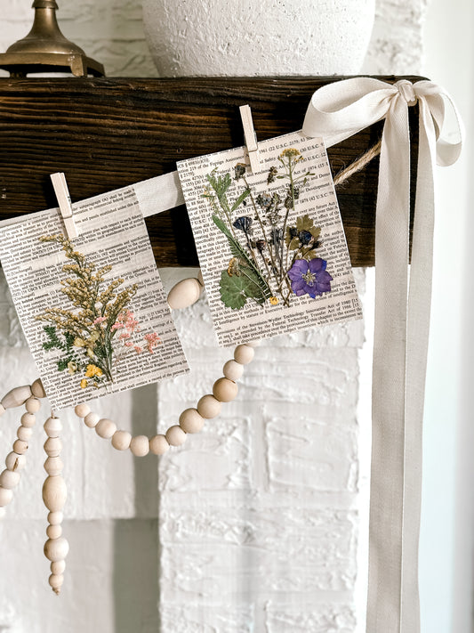 Dried Flower Book Page Garland