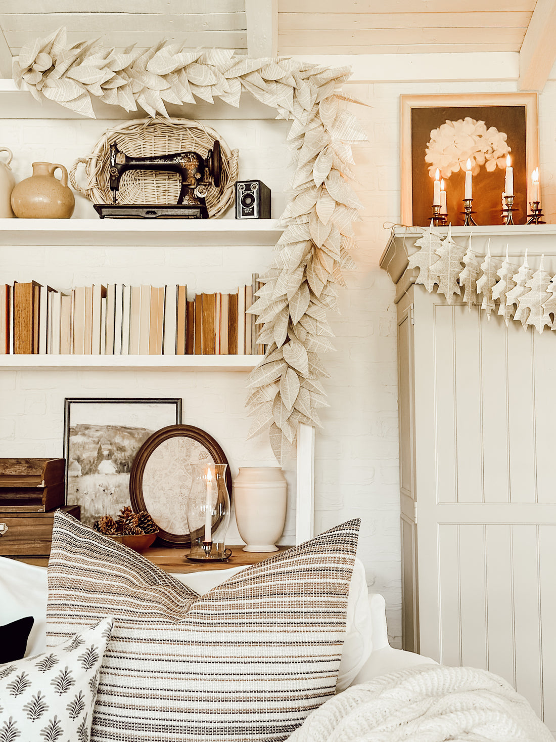 Book Page Leaf Garland