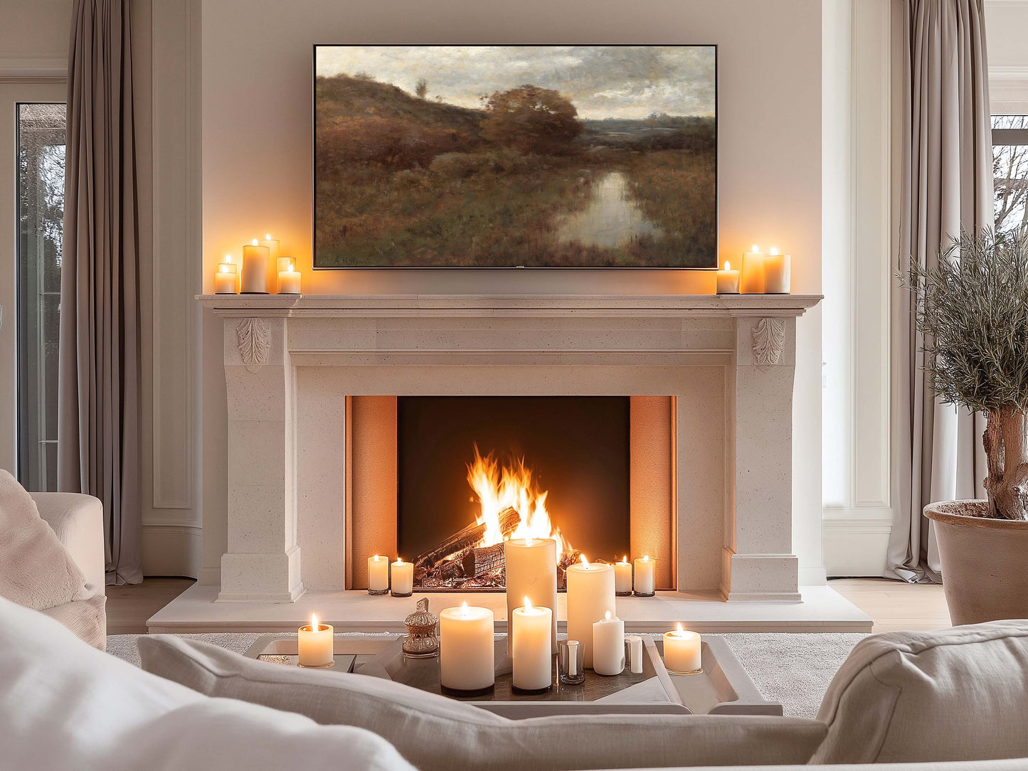 Autumn Neutral Landscape Fall TV Art