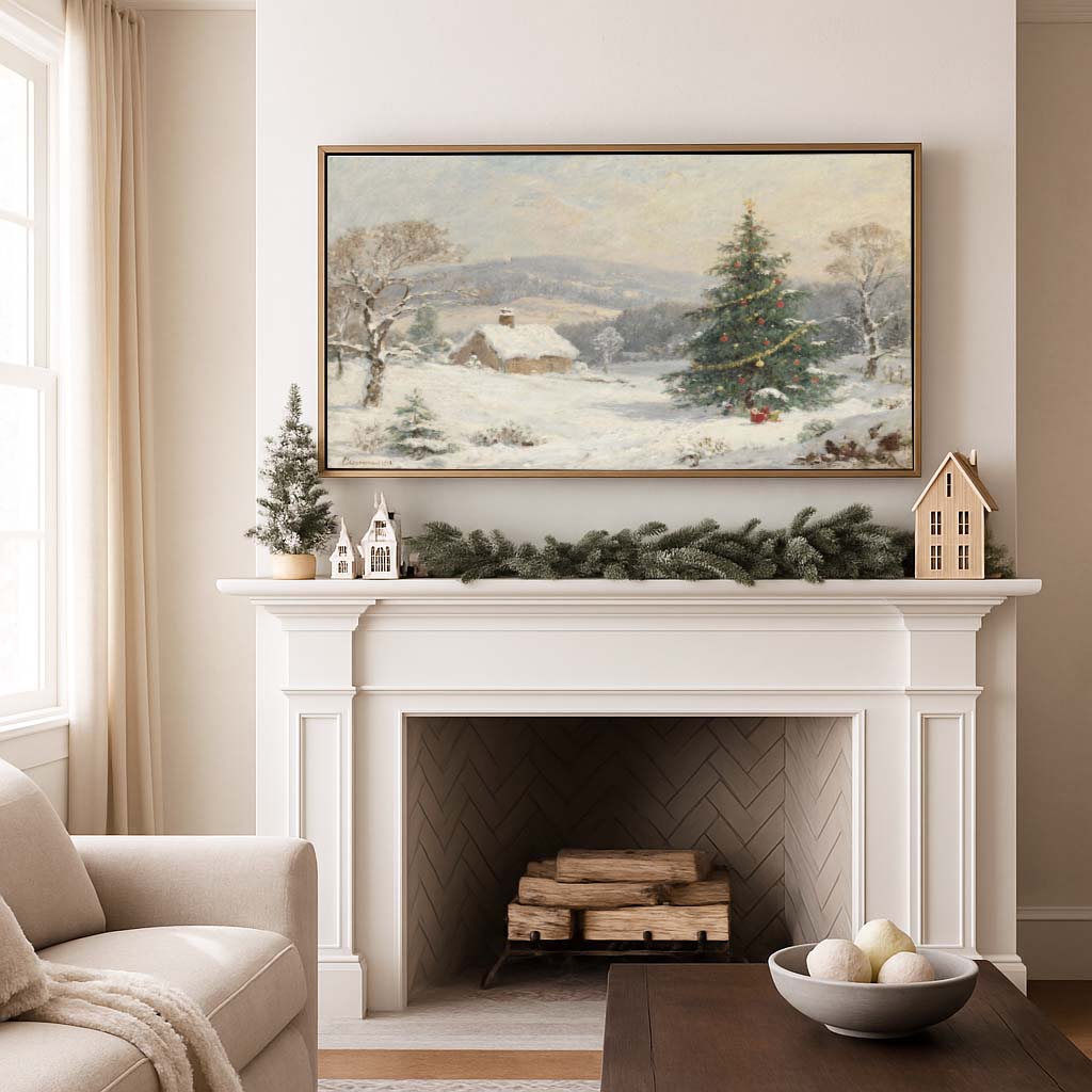 Christmas Cabin TV Art