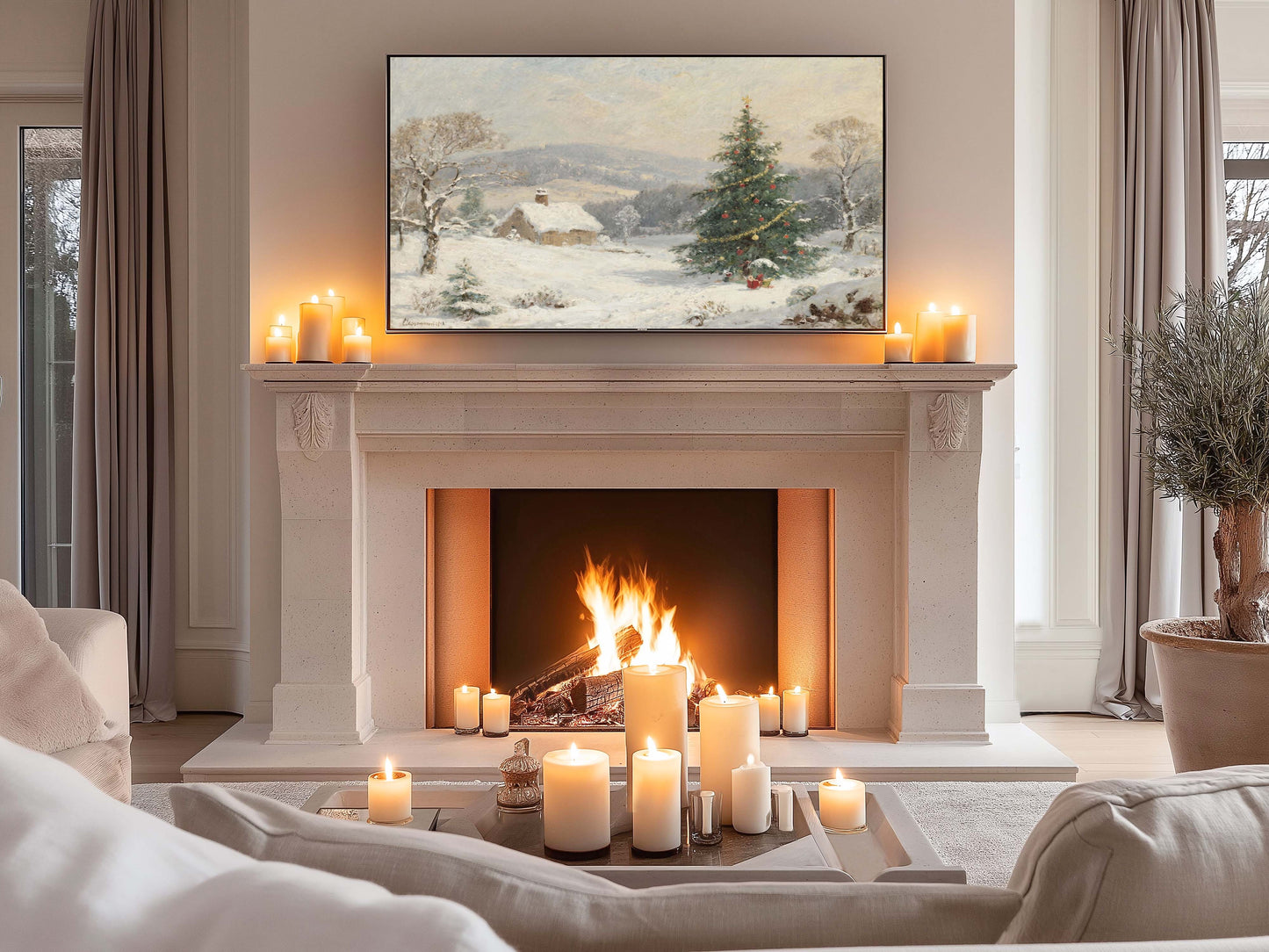 Christmas Cabin TV Art