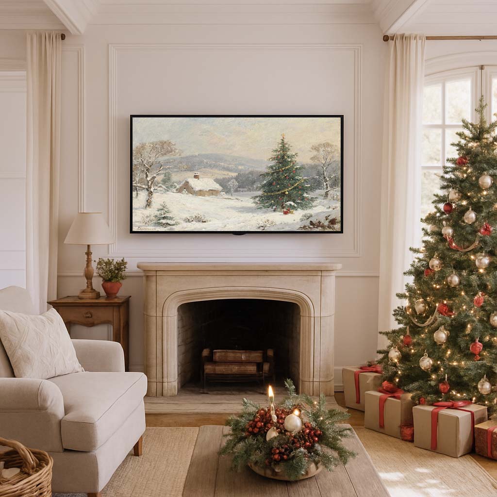 Christmas Cabin TV Art