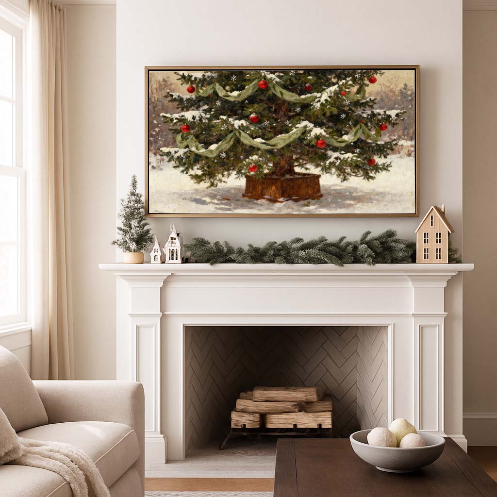 Christmas Tree in the Snow TV Art