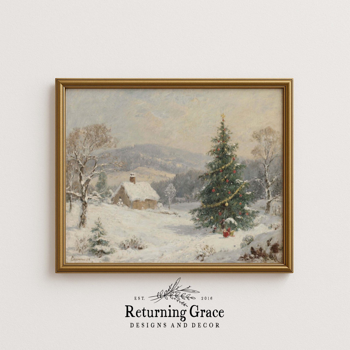 Christmas Cabin Printable Art