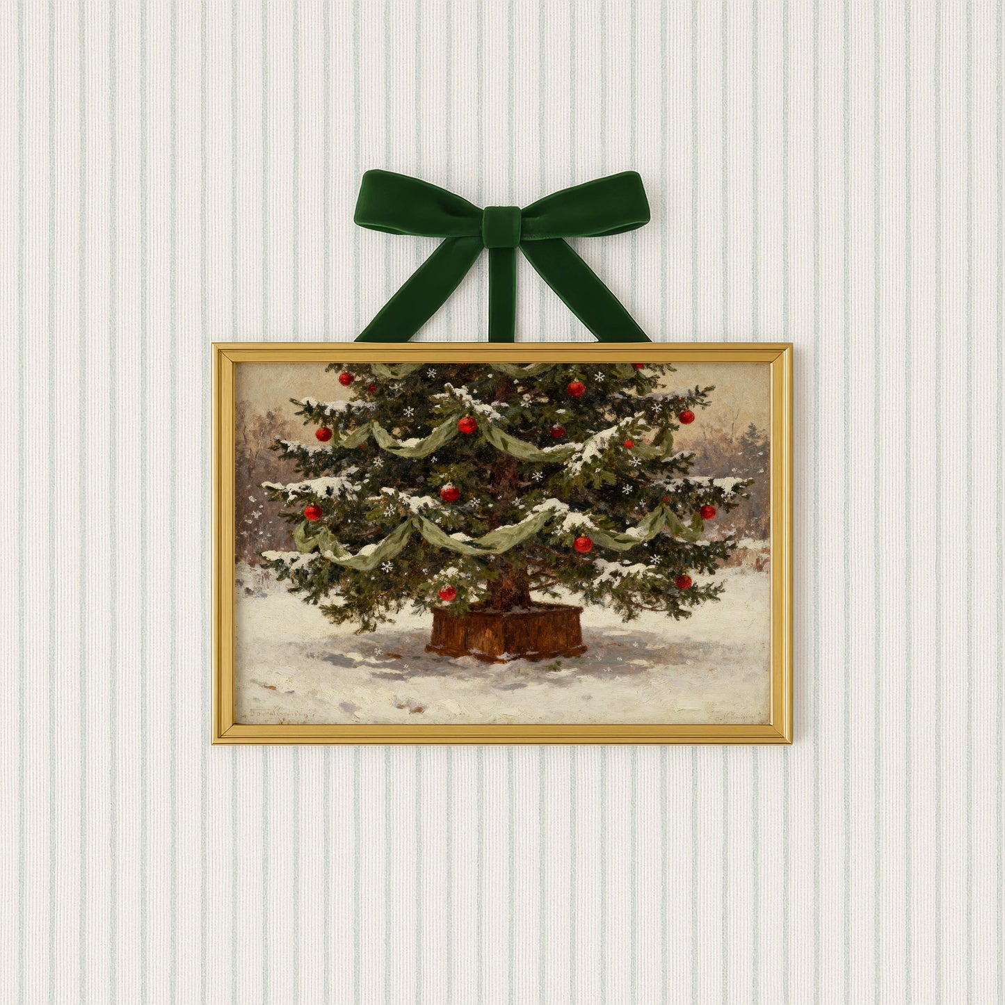 Christmas Tree in the Snow Printable Art