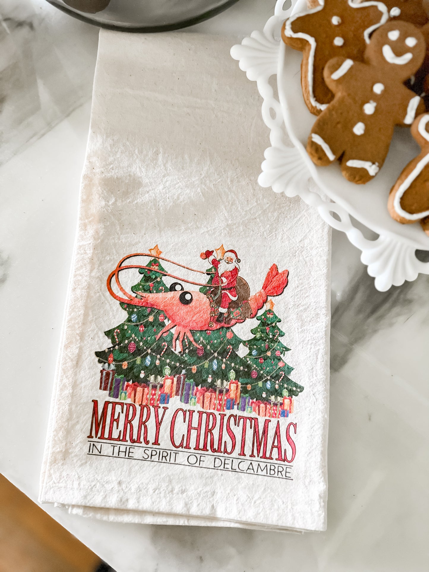 Spirit of Delcambre Christmas Tea Towel