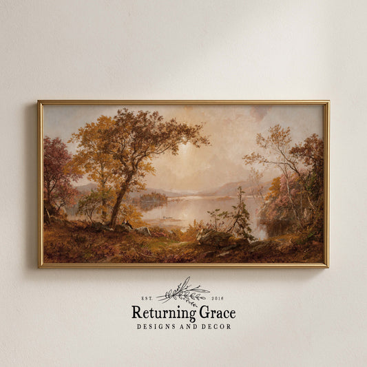 Lakeside Sunrise Fall TV Art