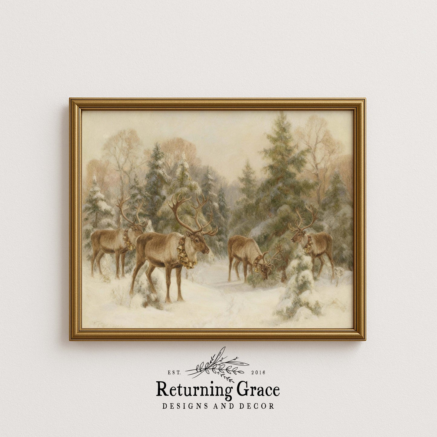 Reindeer in the Snow Printable Art