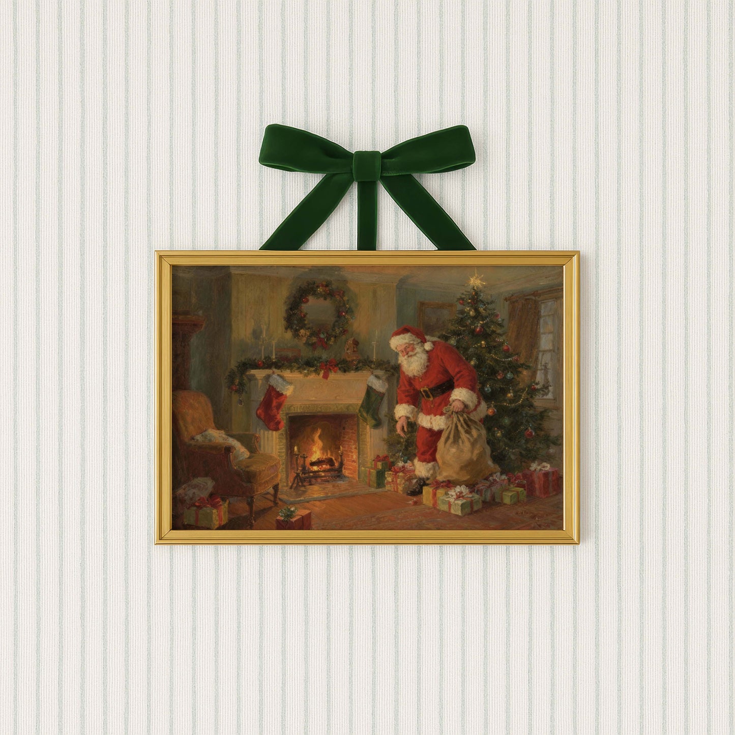 Santa Delivering Presents Printable Art