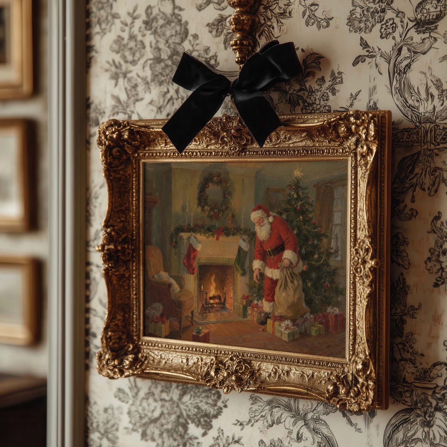 Santa Delivering Presents Printable Art