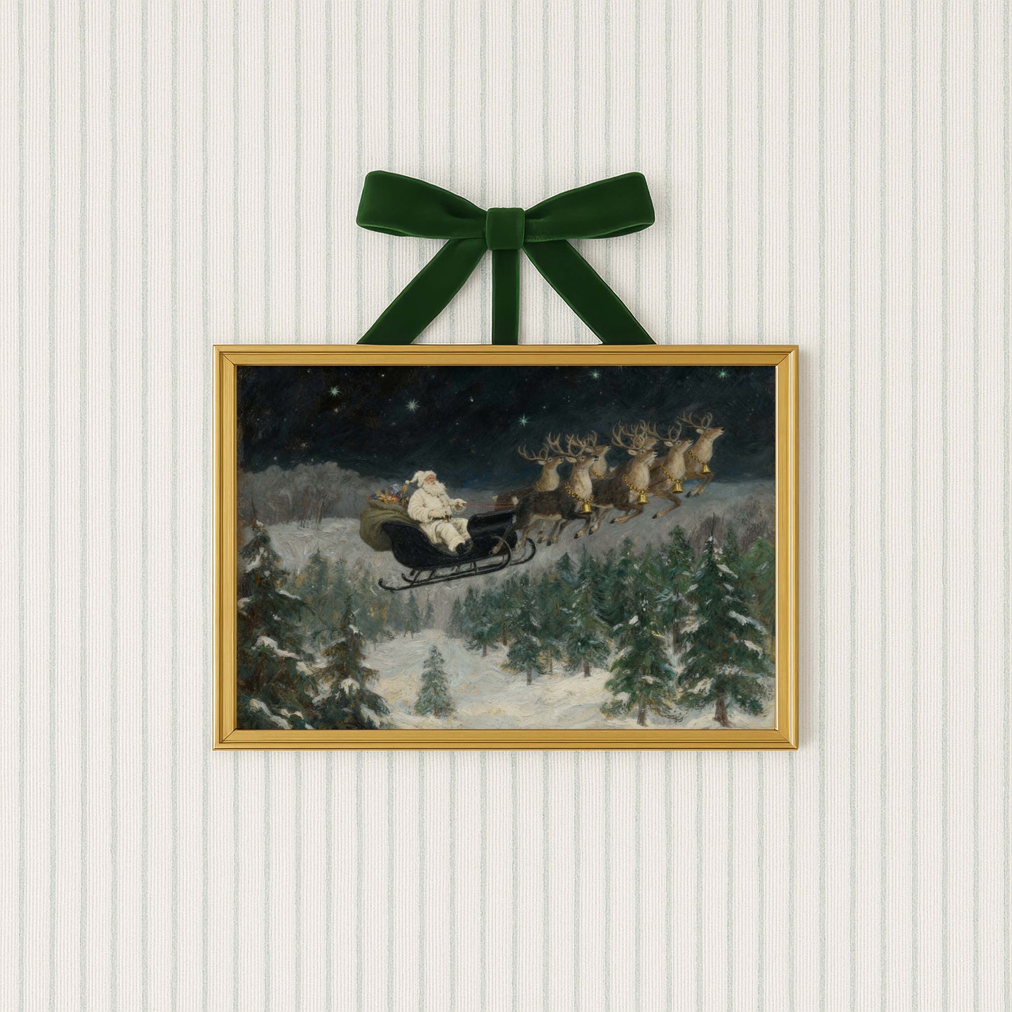 Santa in Flight Printable Art
