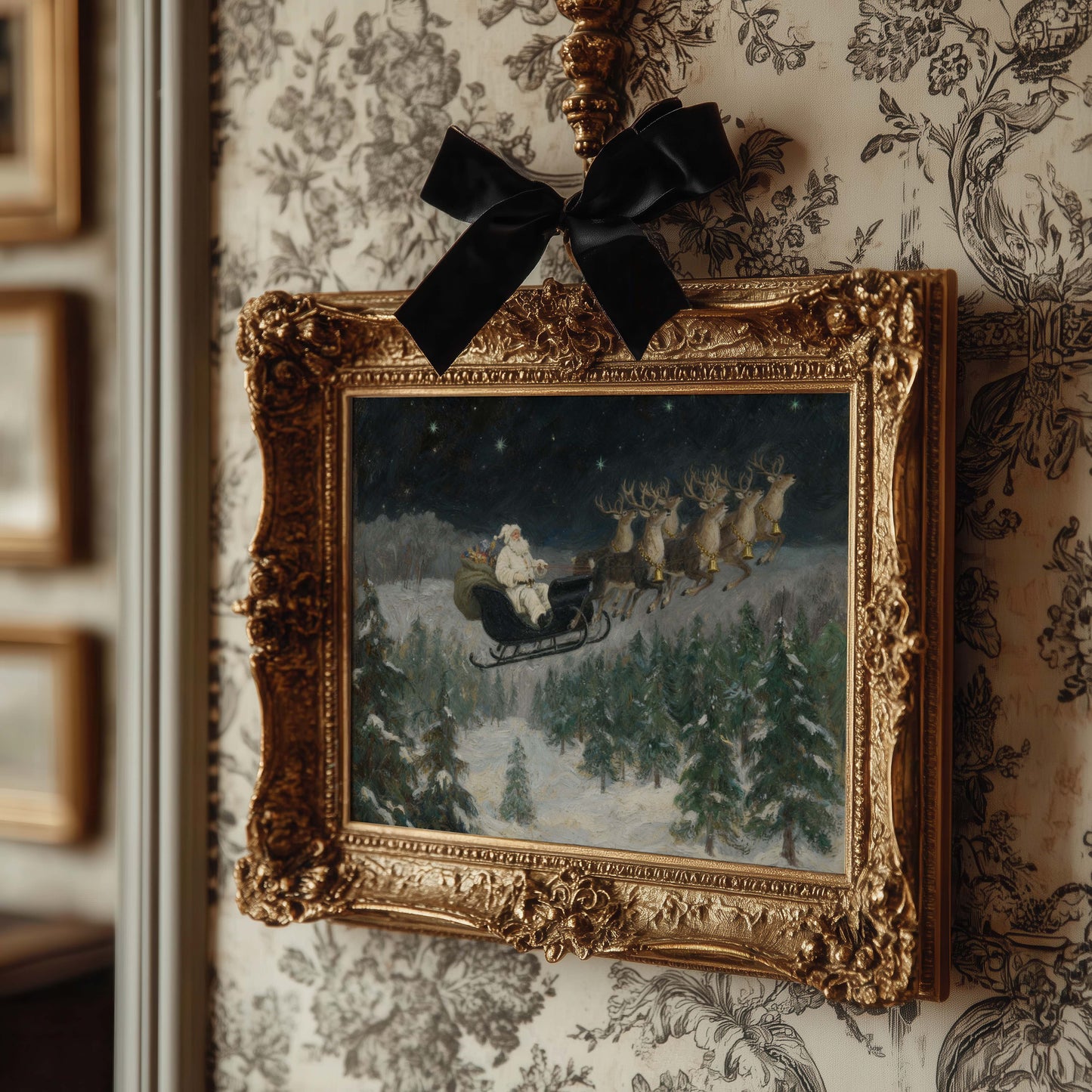 Santa in Flight Printable Art