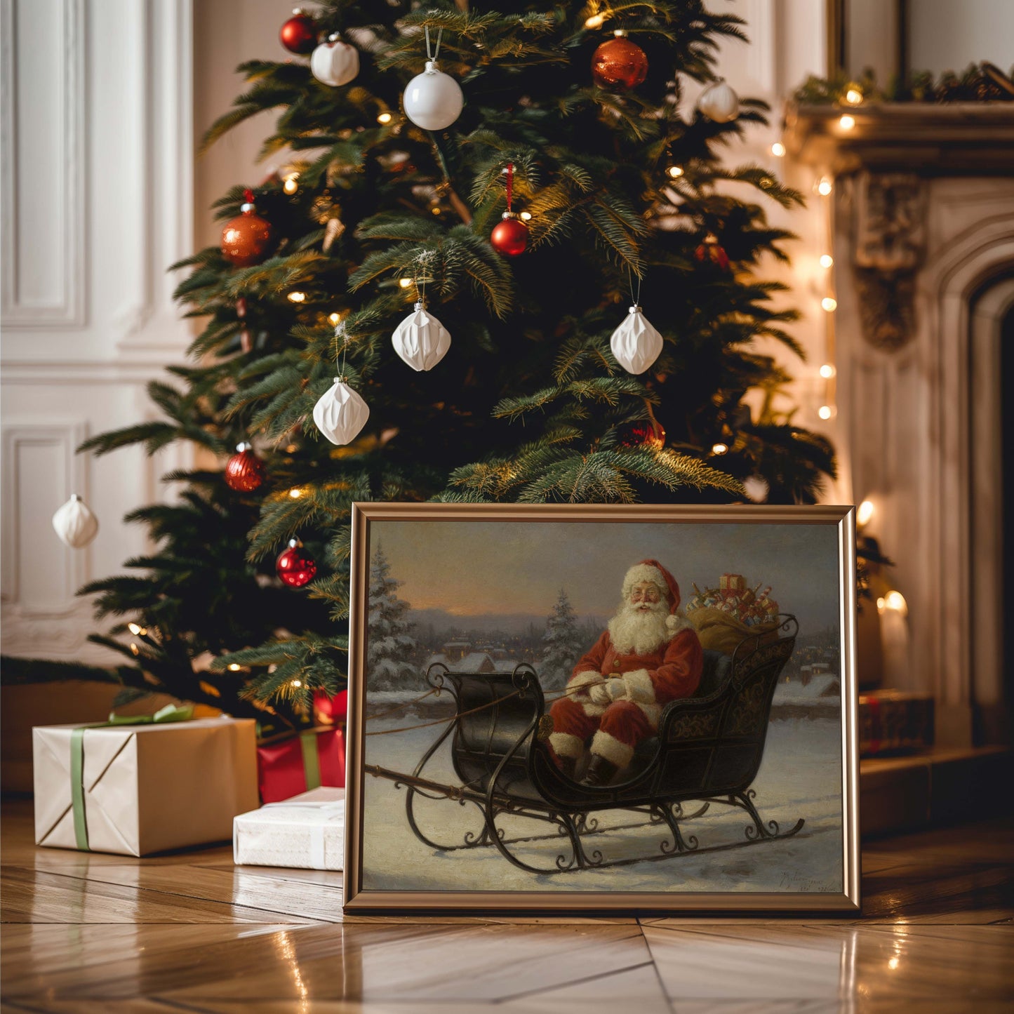 Santa in the Sleigh Printable Art