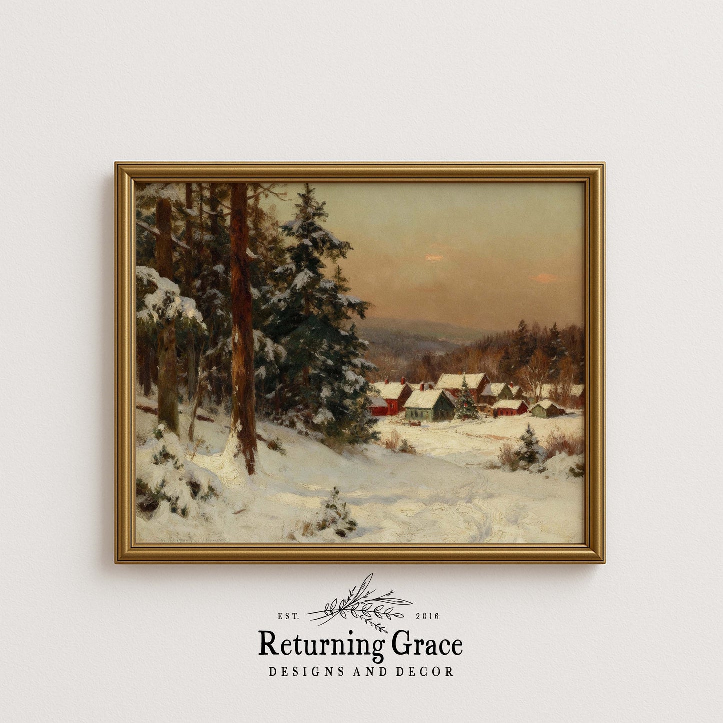 Village on the Mountain Printable Art