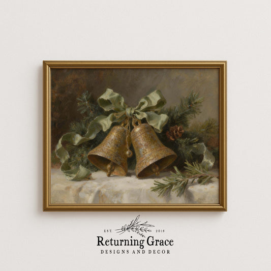 Vintage Bells and Bow Printable Art