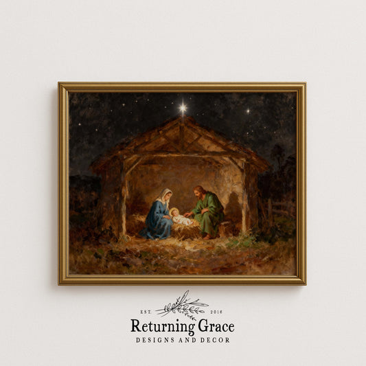 Vintage Nativity Printable Art