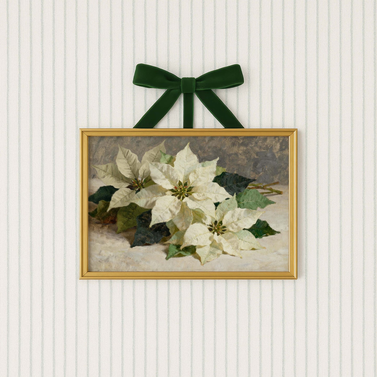 White Poinsettia Printable Art
