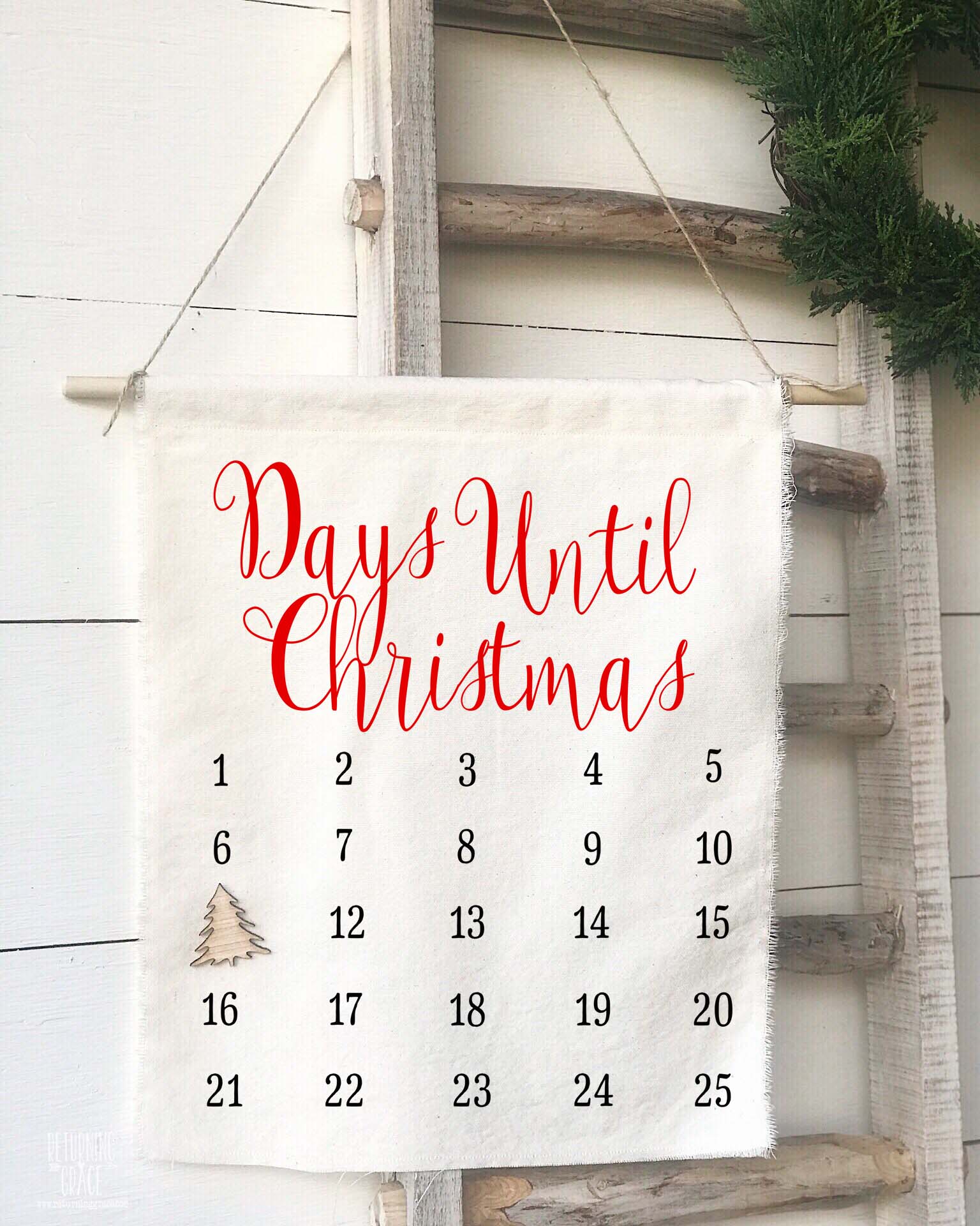 Days Until Christmas Countdown Calendar - Returning Grace Designs
