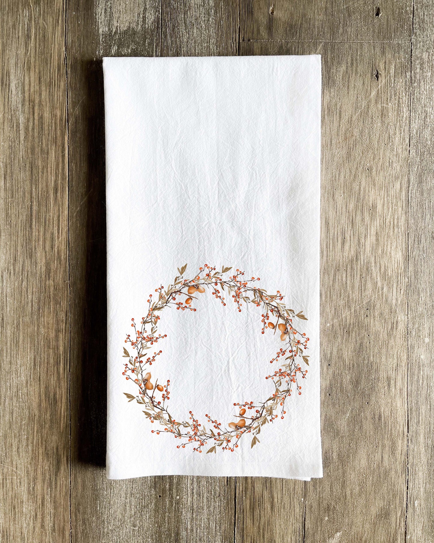 Acron Wreath Tea Towel