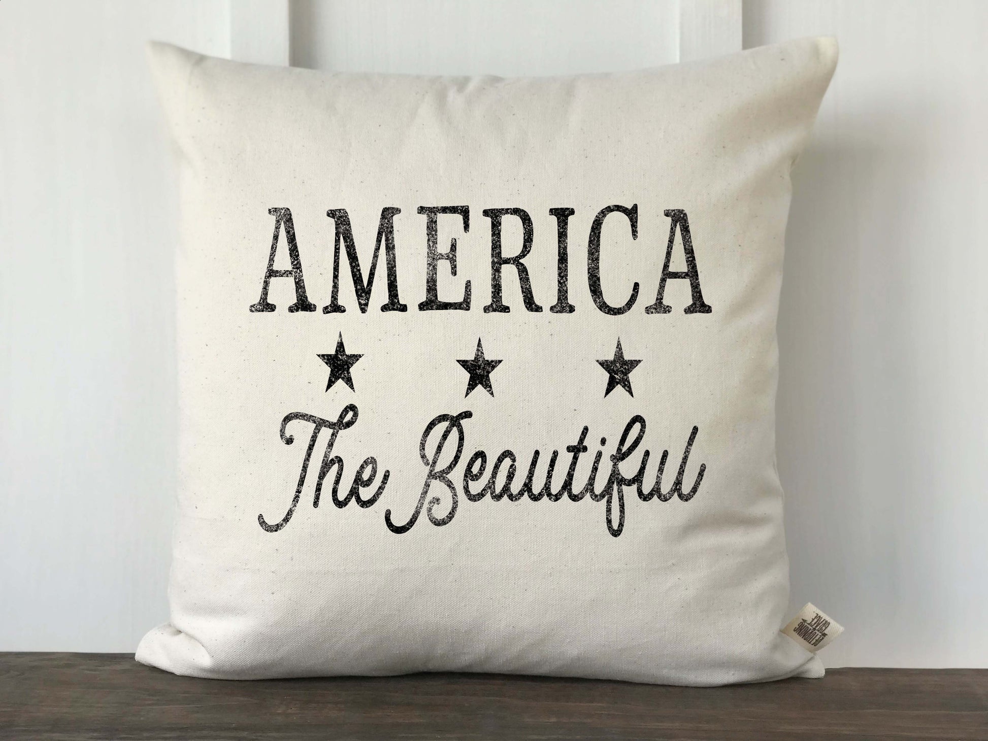 America The Beautiful Pillow Cover - Returning Grace Designs