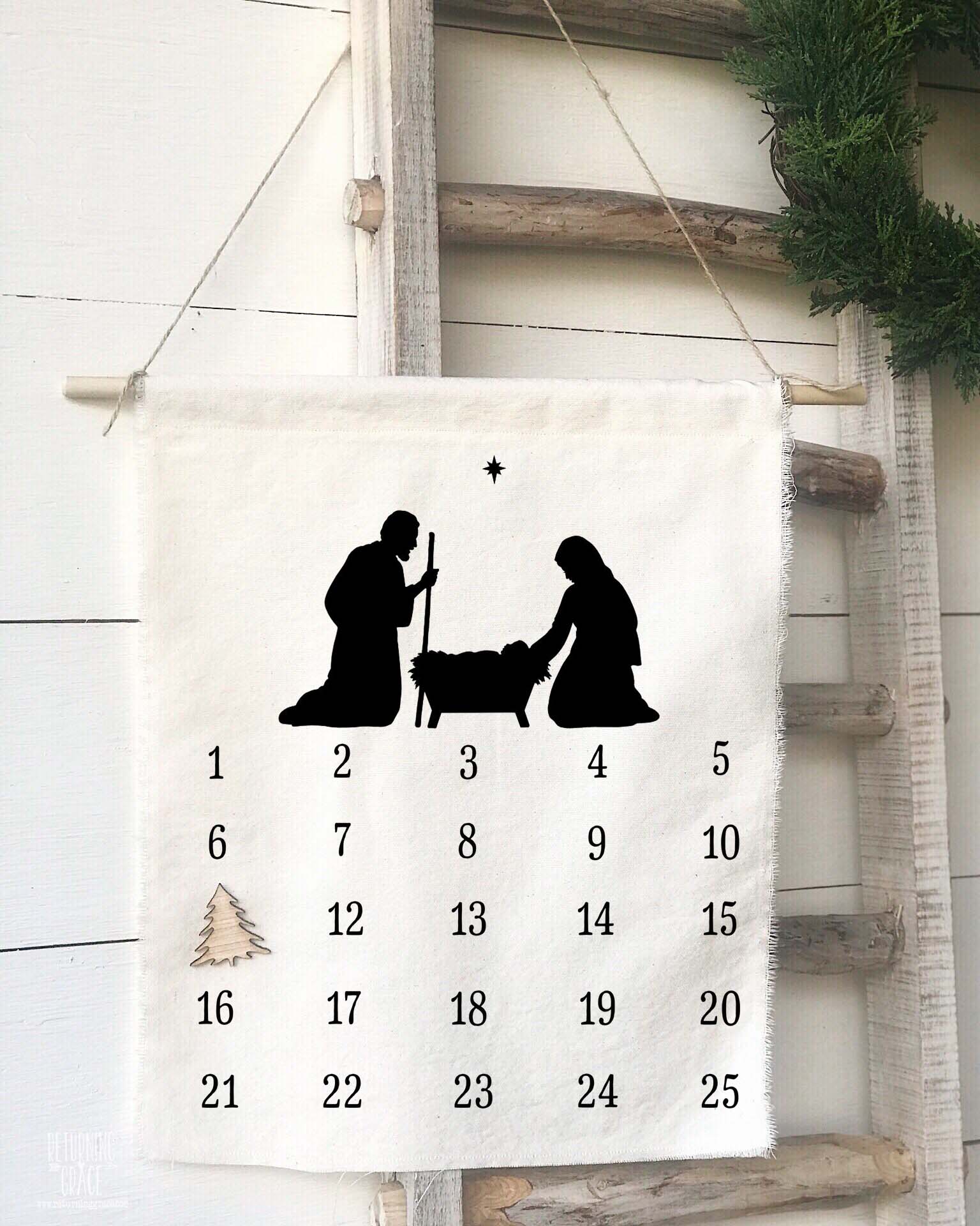 Nativity Christmas Countdown Calendar - Returning Grace Designs