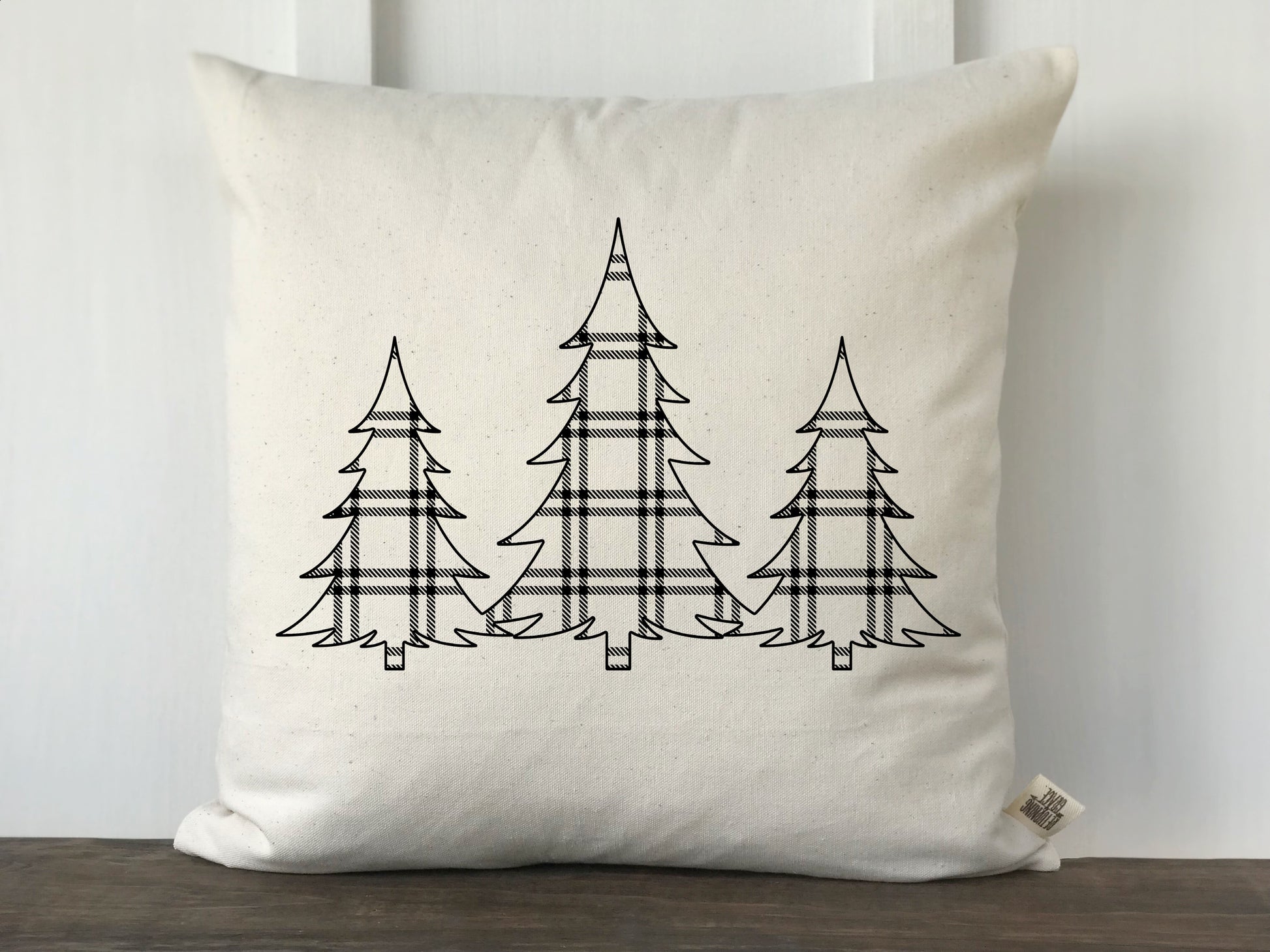 Plaid 3 Christmas Trees Pillow Cover - Returning Grace Designs