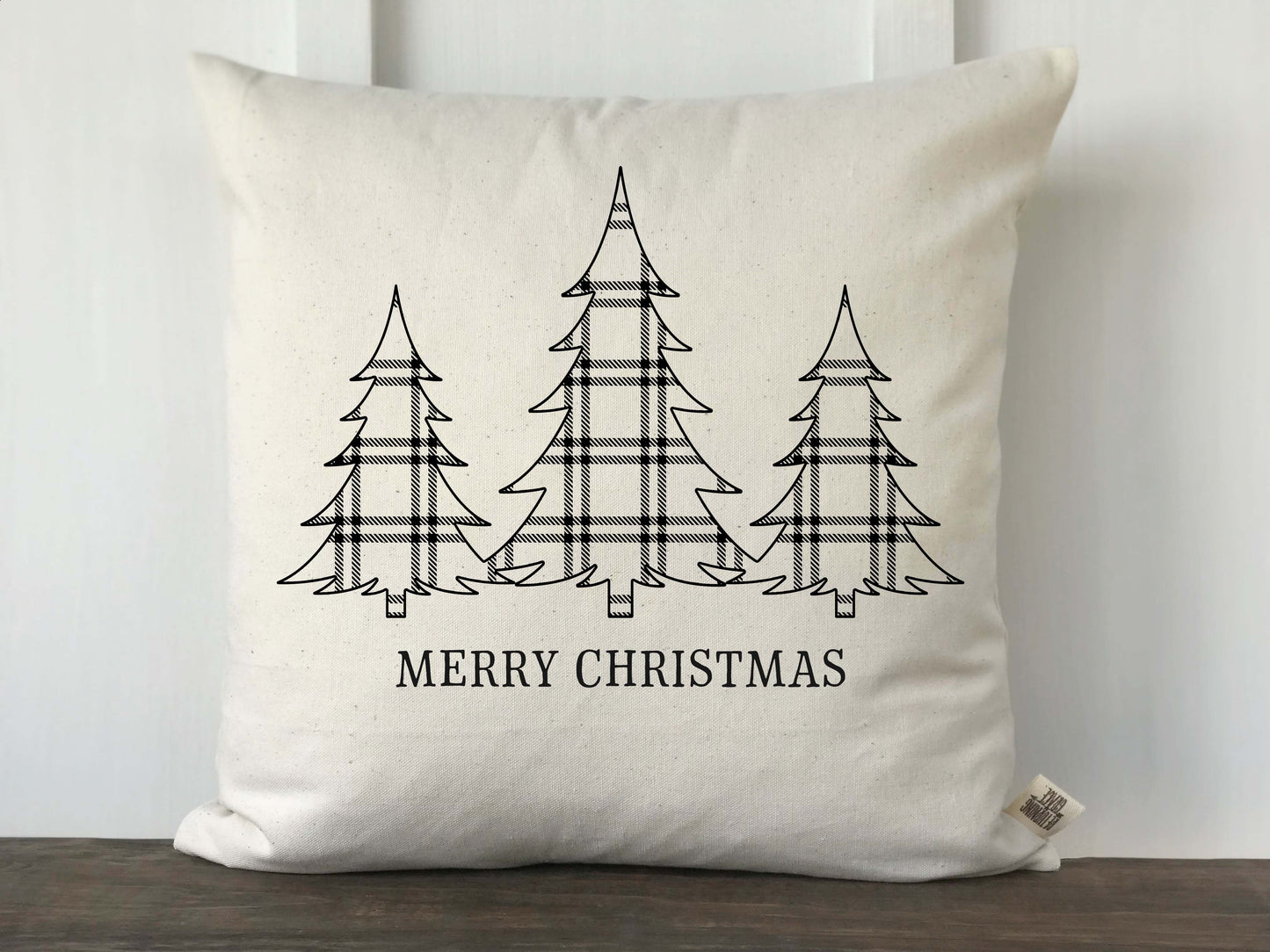 Plaid 3 Christmas Trees Merry Christmas Pillow Cover - Returning Grace Designs