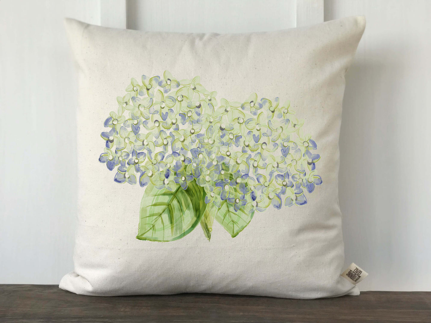 Hydrangea Watercolor Double Flower Pillow Cover - Returning Grace Designs