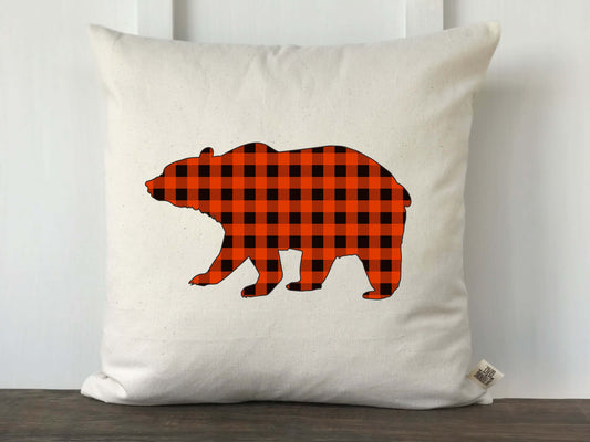 Buffalo Check Bear Silhouette Pillow Cover - Returning Grace Designs