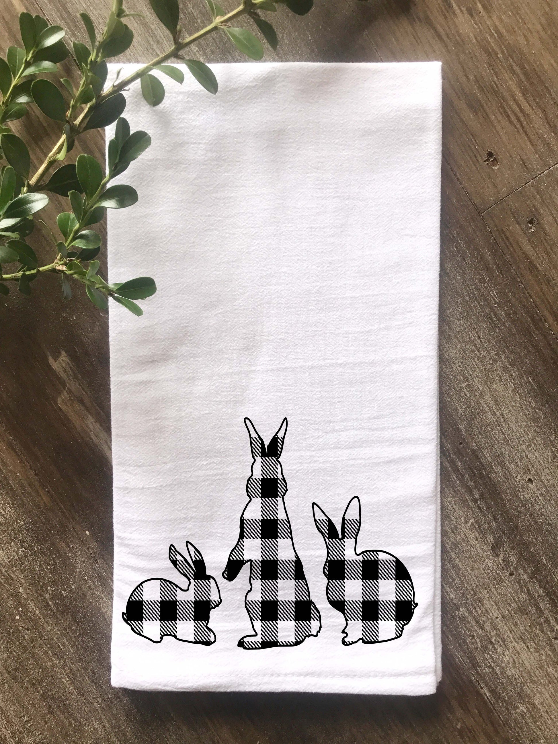 Buffalo Check Rabbit Flour Sack Tea Towel - Returning Grace Designs