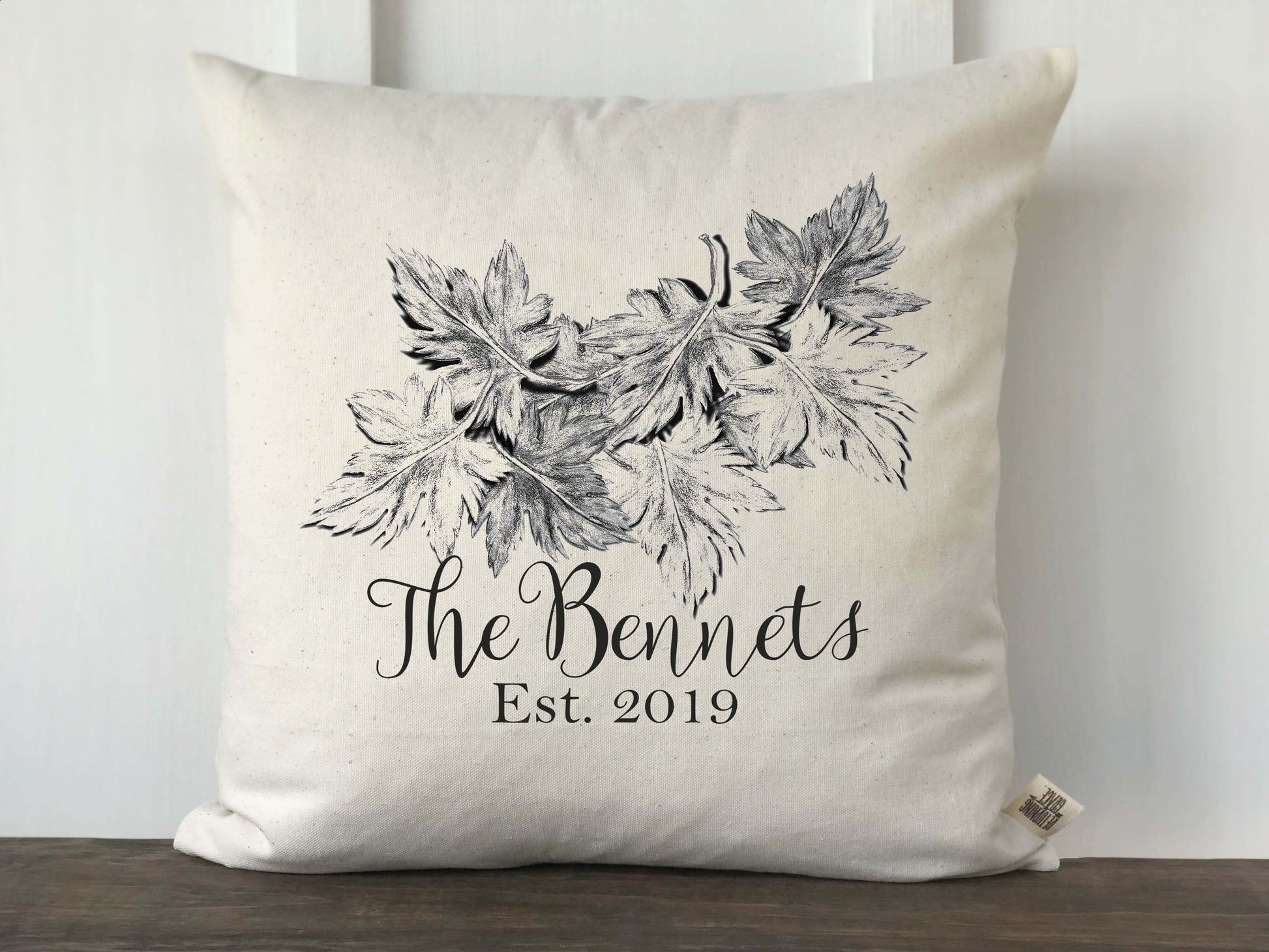 Leaves Personalized Original Art Pillow Cover - Returning Grace Designs