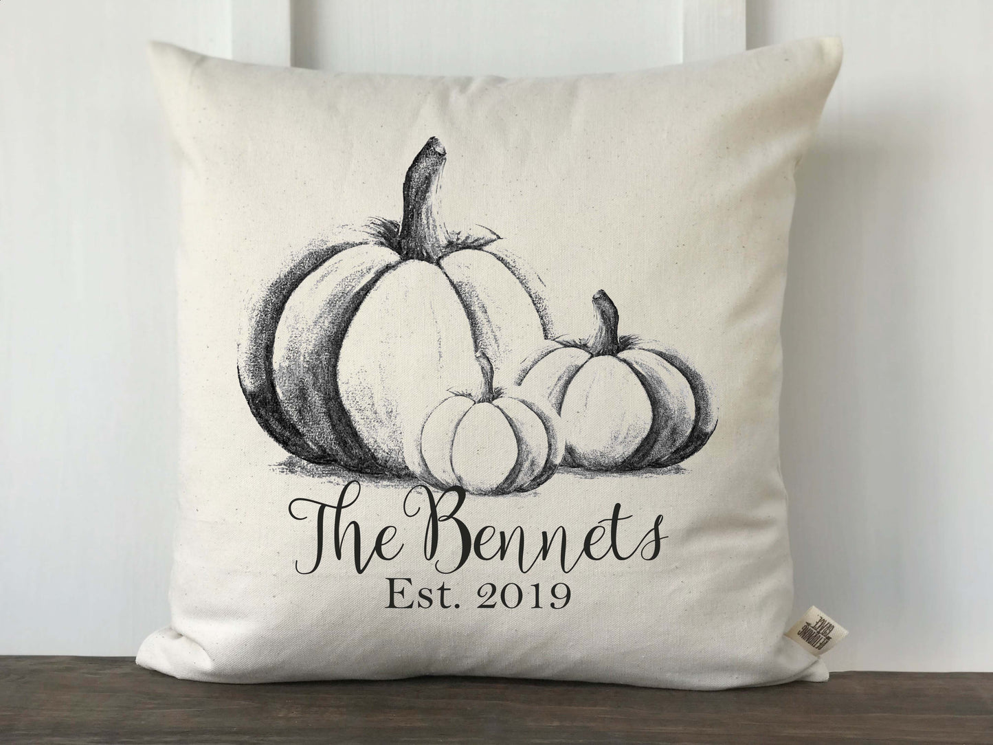 Pumpkin Personalized Original Art Pillow Cover - Returning Grace Designs