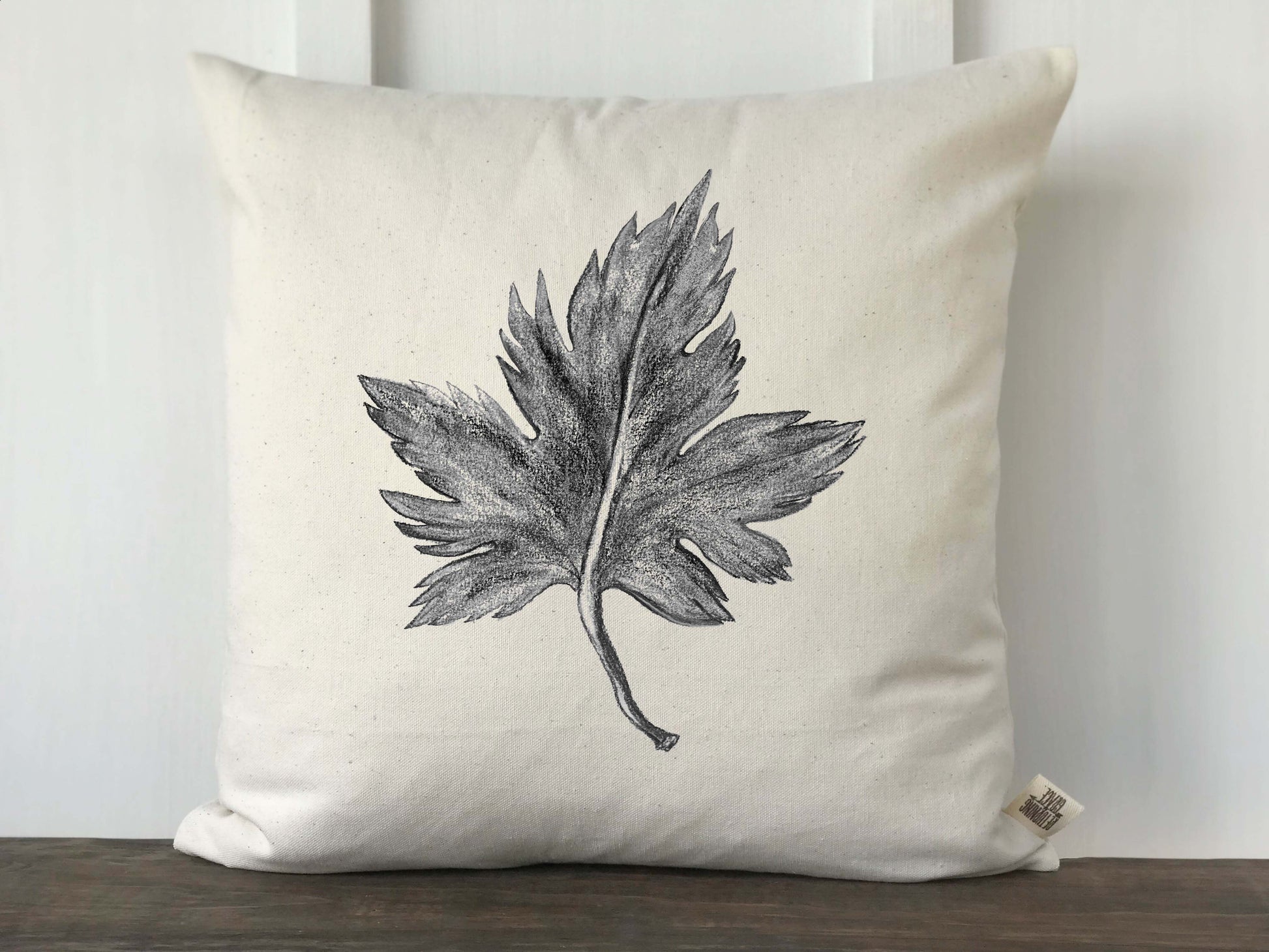 Single Leaf Original Art Pillow Cover - Returning Grace Designs