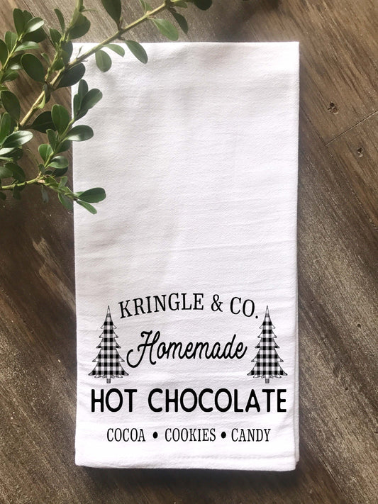 Kringle & Co. Homemade Hot Chocolate Tea Towel - Buffalo Check Trees