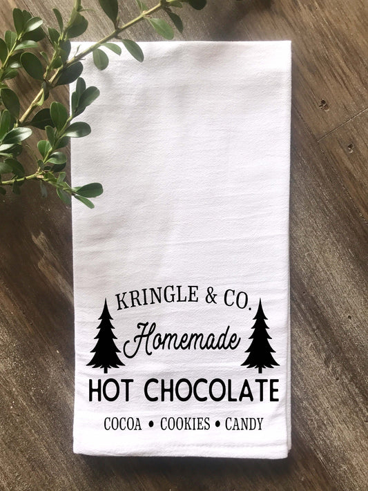 Kringle & Co. Homemade Hot Chocolate Tea Towel - Solid Trees