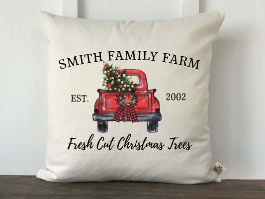 Personalized Watercolor Vintage Truck Farmhouse Pillow Cover