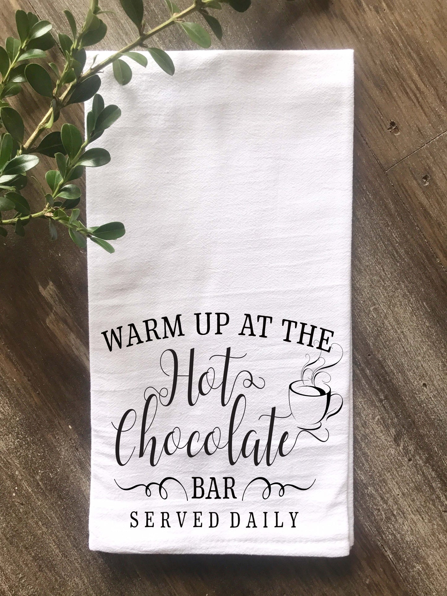 Hot Chocolate Bar Flour Sack Tea Towel - Returning Grace Designs