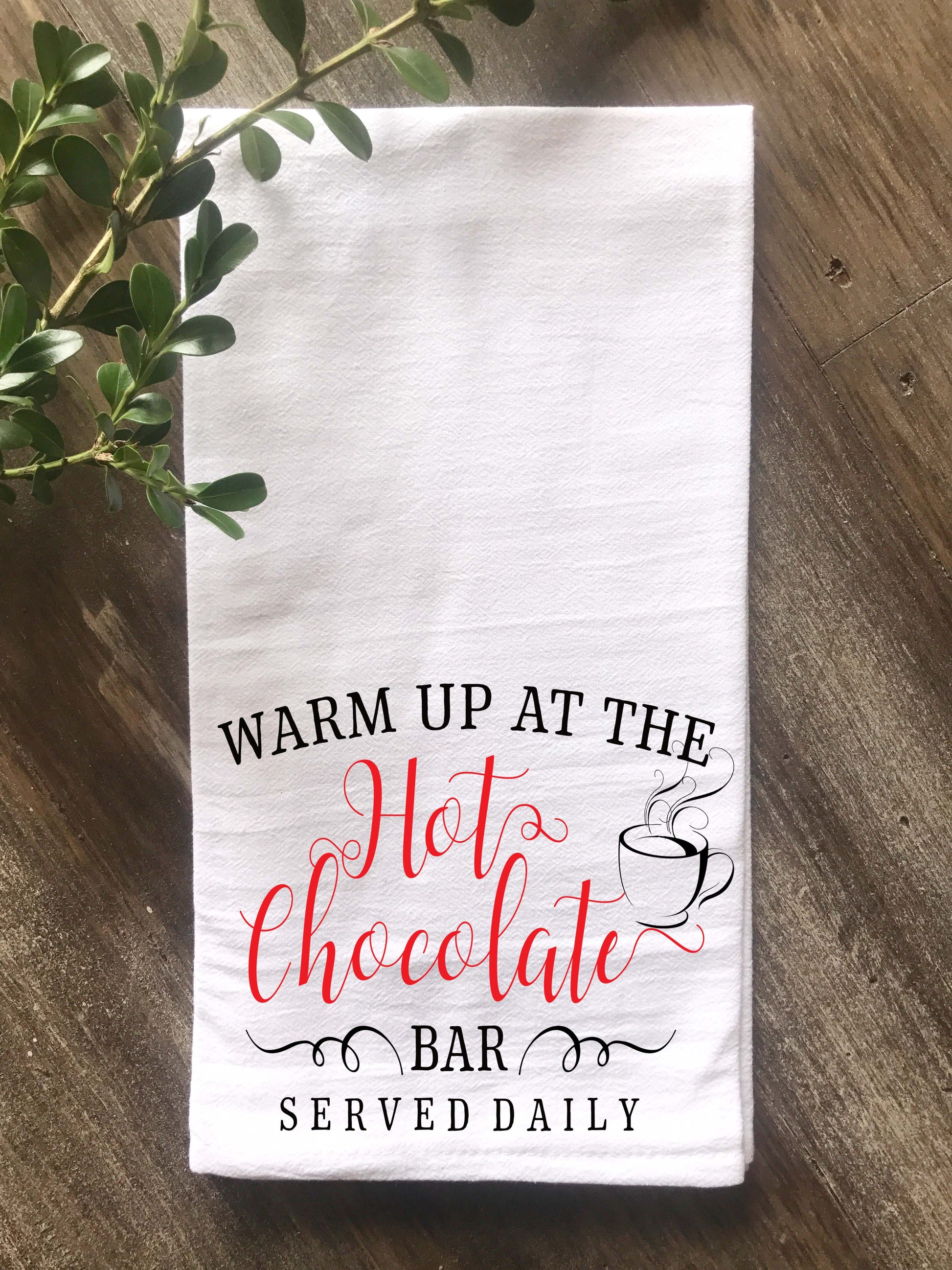 Hot Chocolate Bar Flour Sack Tea Towel - Returning Grace Designs