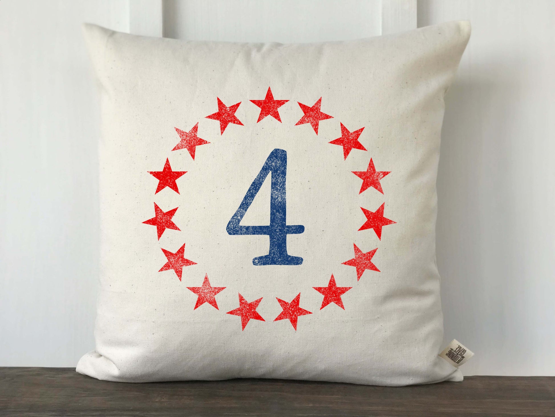 Circle Stars with 4 Patriotic Pillow Cover - Returning Grace Designs