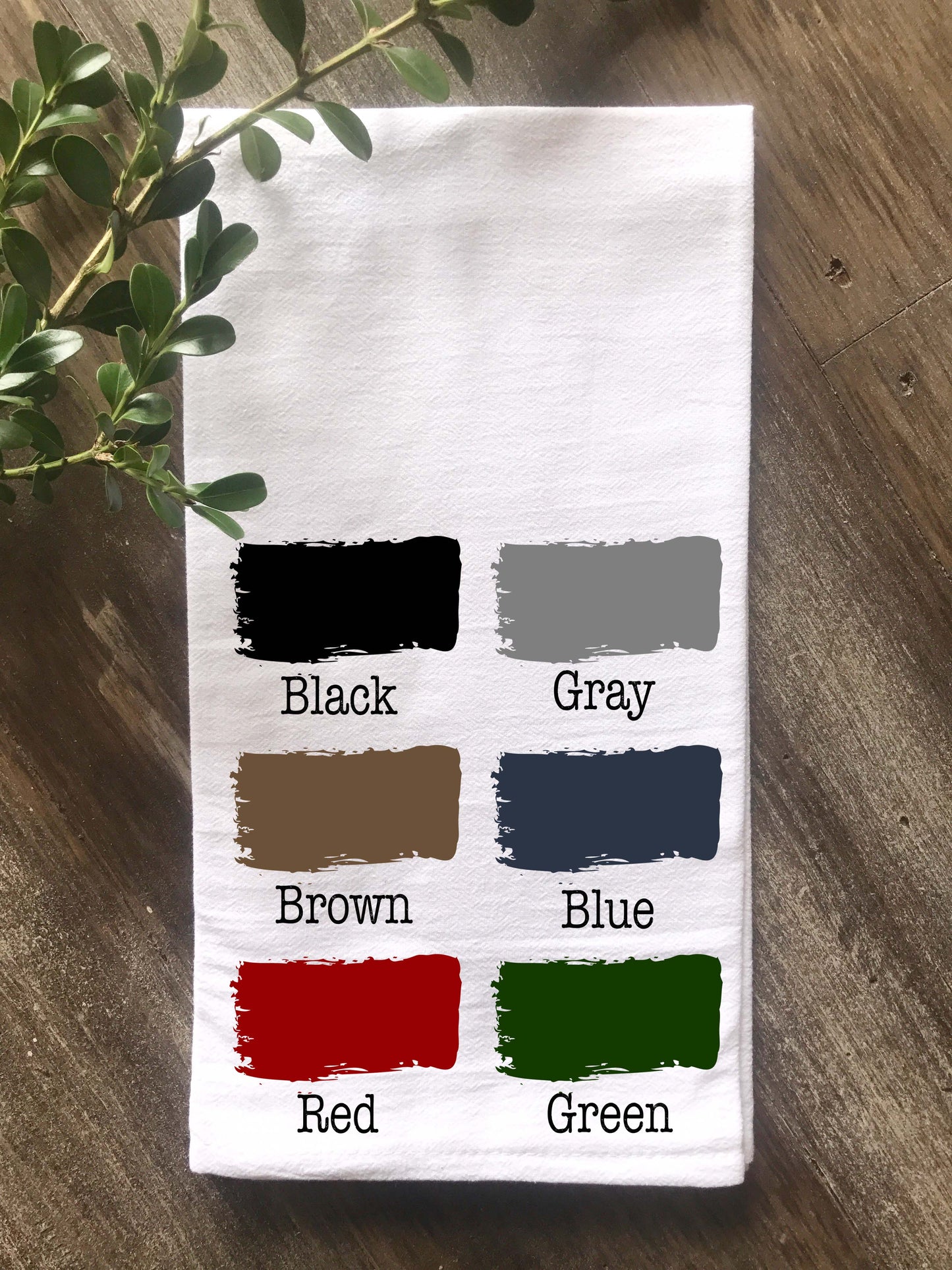 Laurel Wreath Accent Personalized Flour Sack Towel - Returning Grace Designs