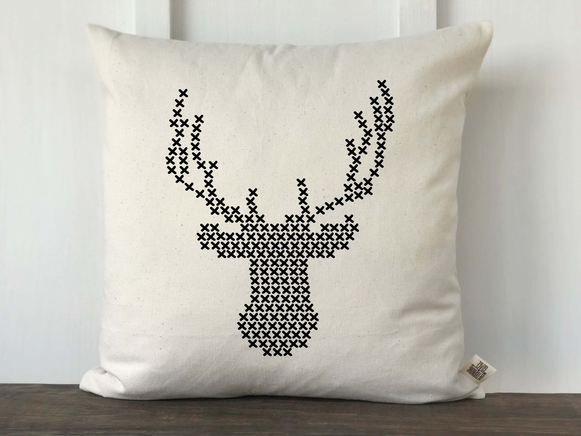 Cross Stitch Deer Pillow Cover - Returning Grace Designs