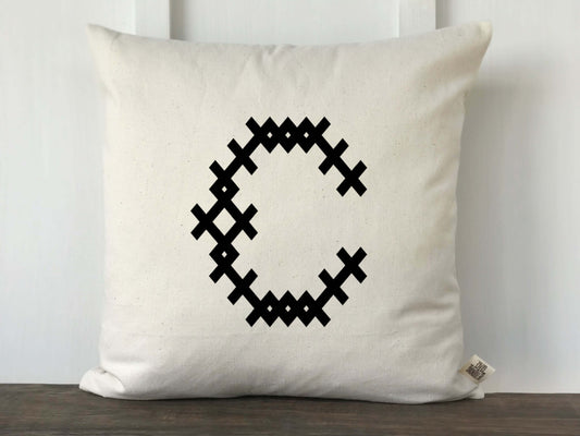 Cross Stitch Pattern Monogrammed Pillow Cover - Returning Grace Designs