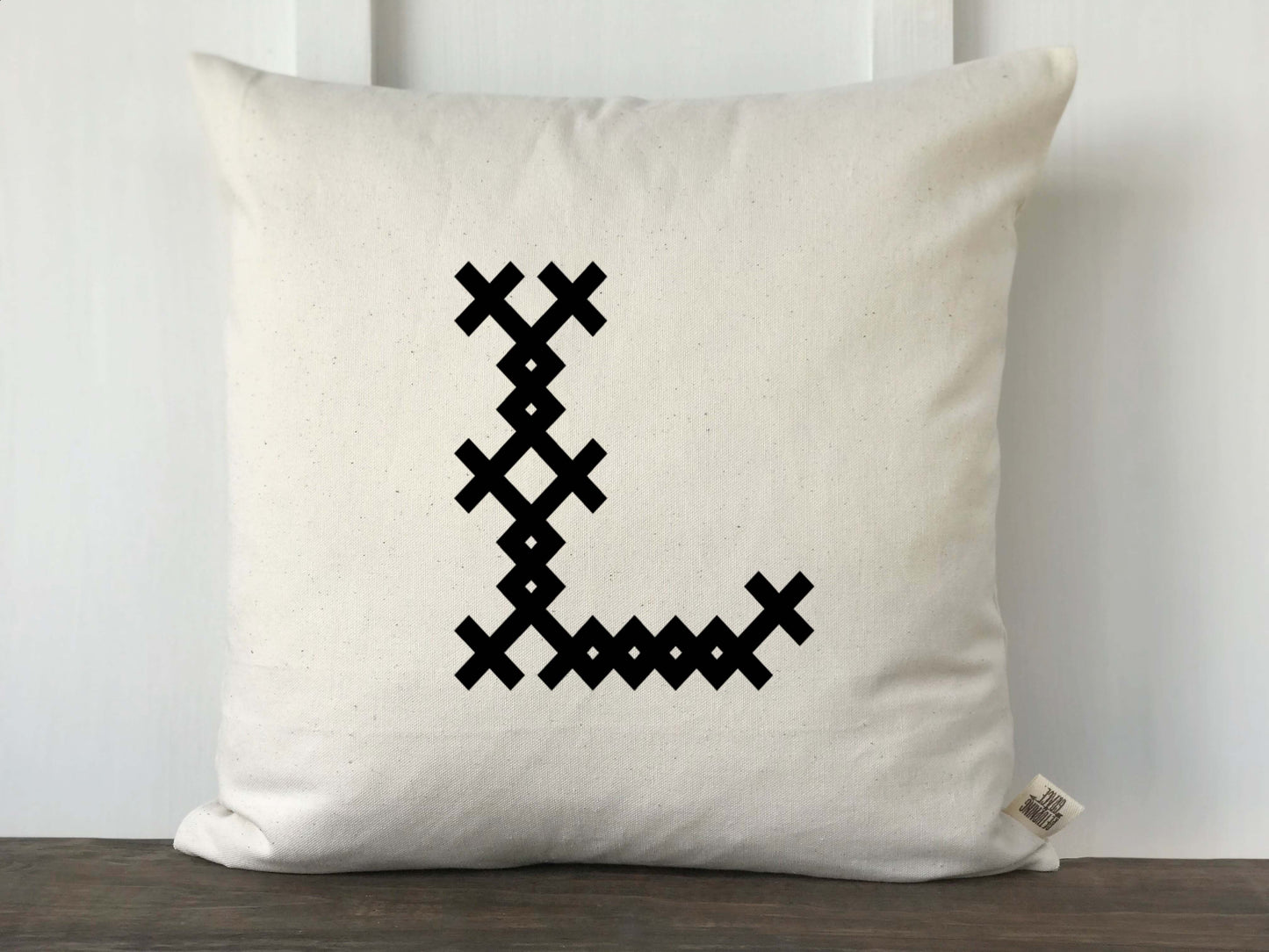 Cross Stitch Pattern Monogrammed Pillow Cover - Returning Grace Designs