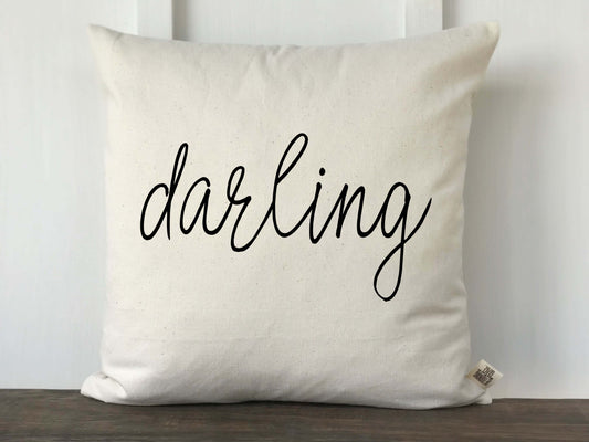 Darling Script Nursery Pillow Cover - Returning Grace Designs