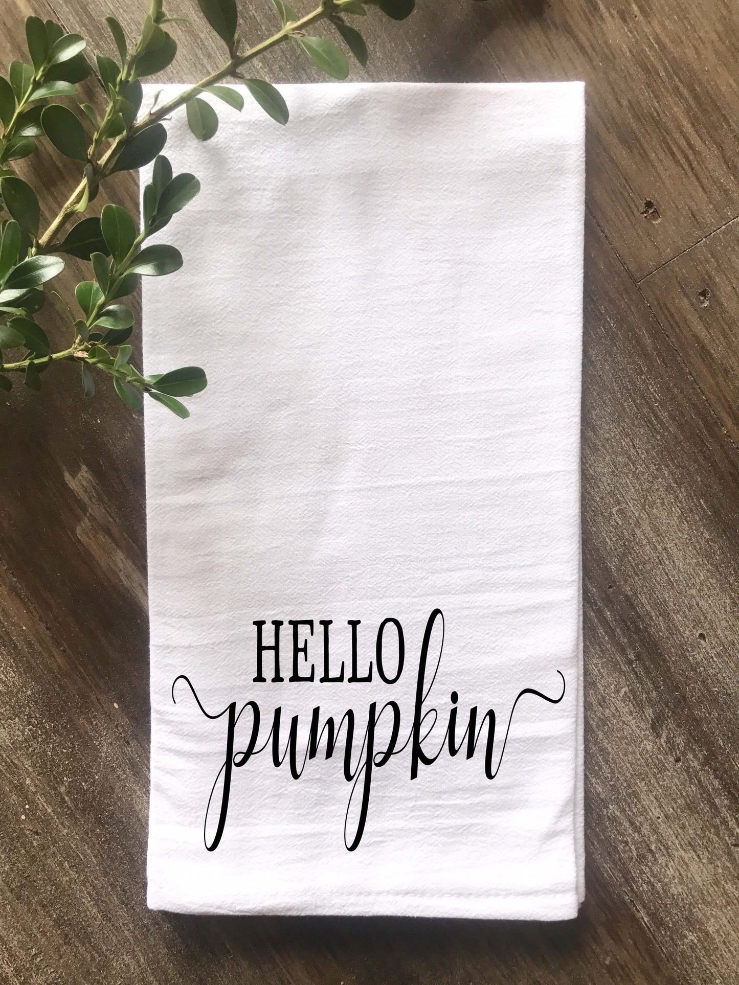 Hello Pumpkin Floursack Tea Towel - Returning Grace Designs