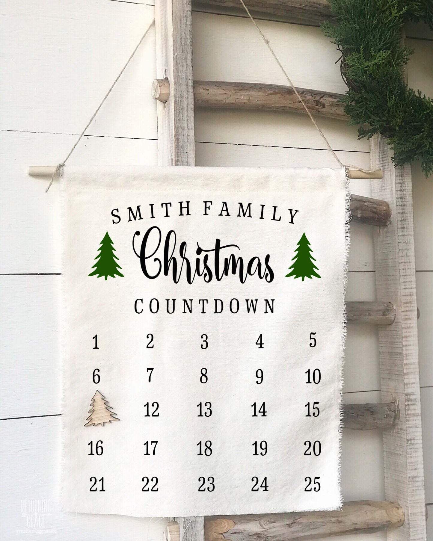 Personalized Family Christmas Countdown Calendar - Returning Grace Designs