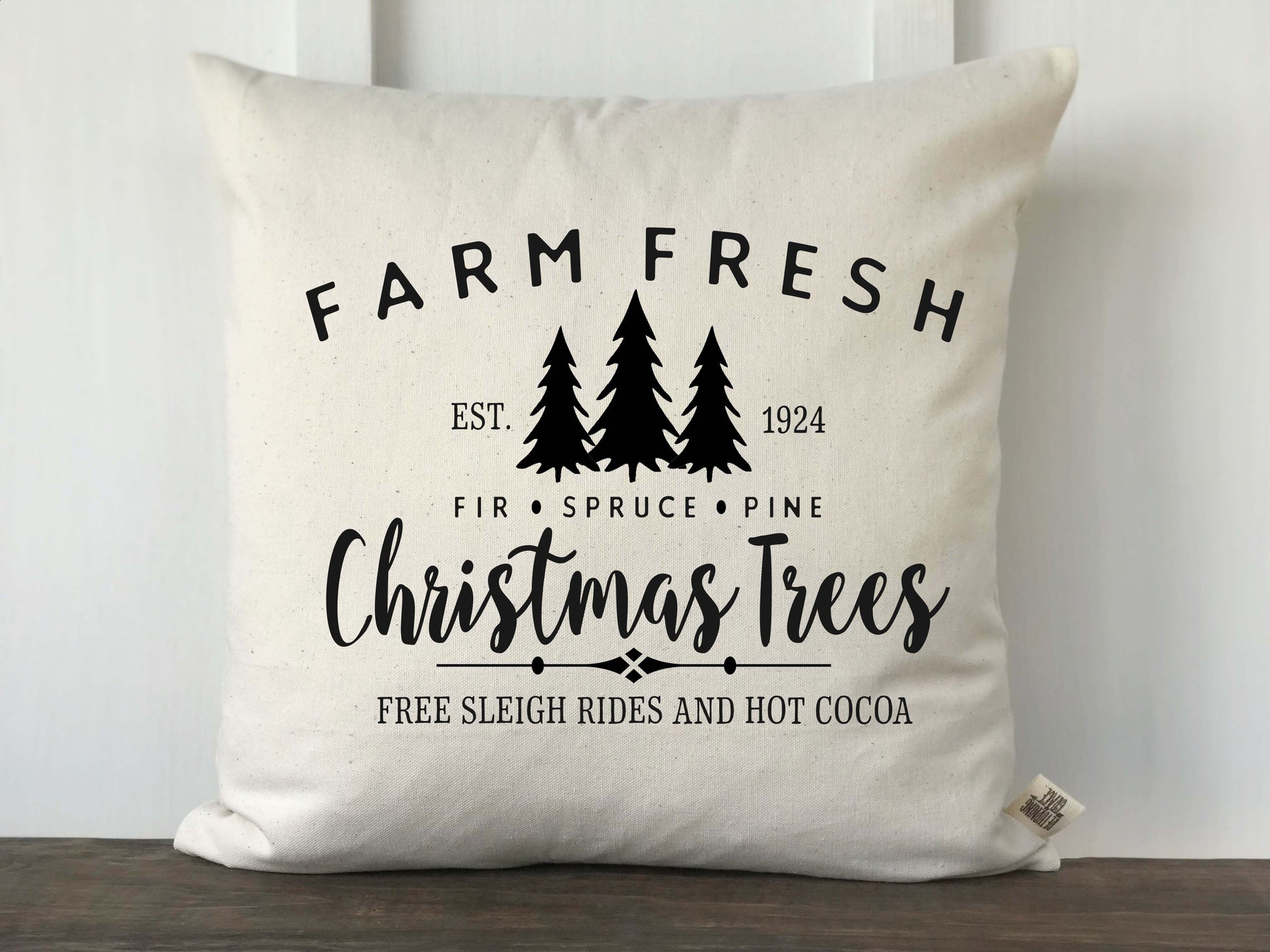 Farm Fresh Christmas Trees Farmhouse Pillow Cover - Returning Grace Designs