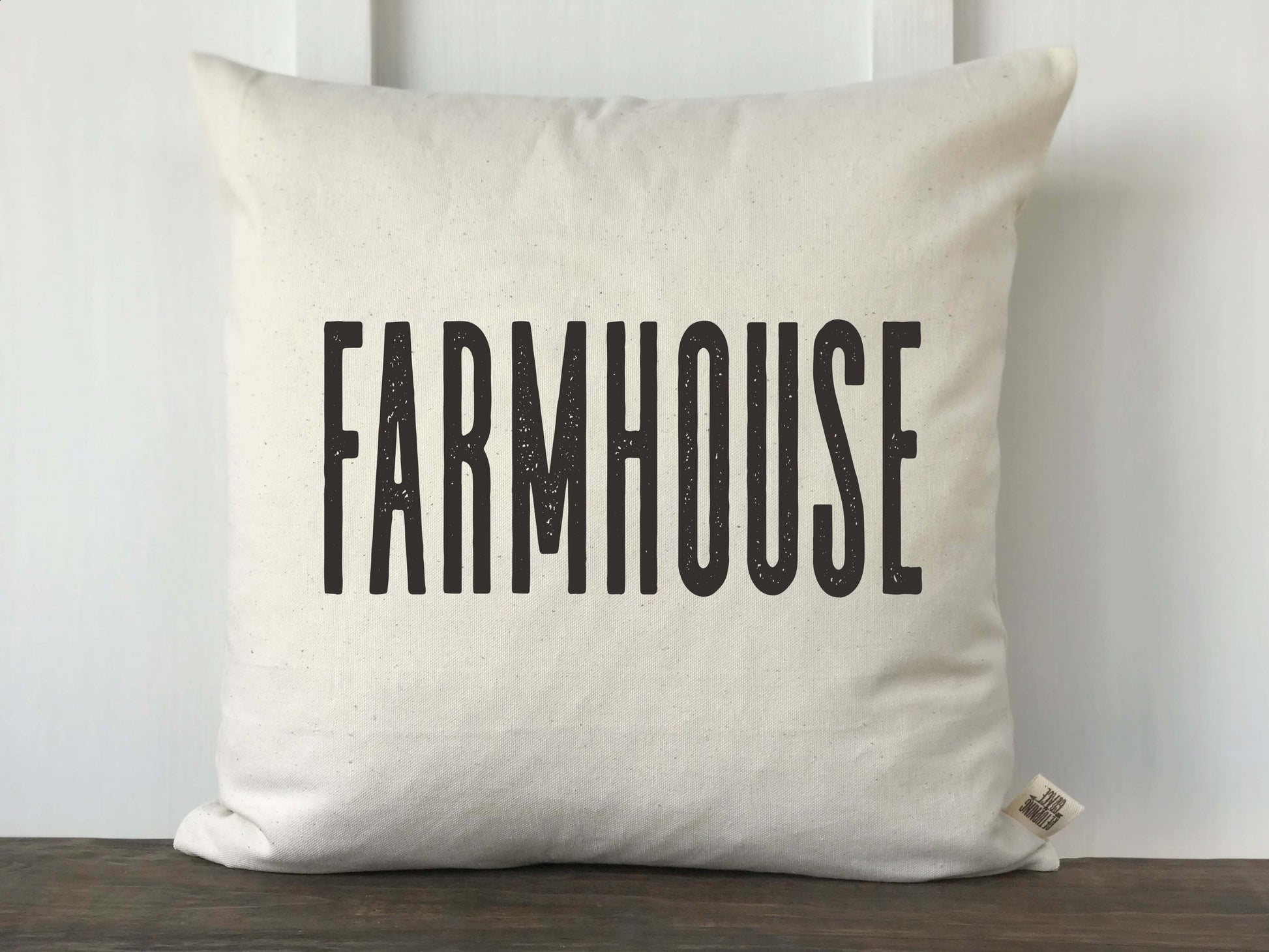 Farmhouse Block Font Pillow Cover - Returning Grace Designs